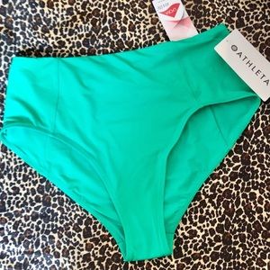 ATHLETA high waist teal bikini bottoms